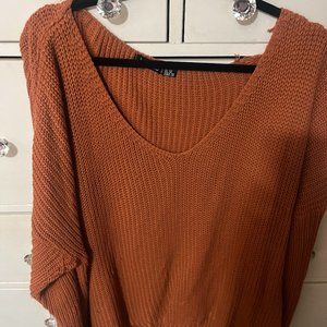 Boohoo Oversized Burnt Orange Sweater